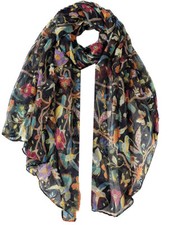 Winter Women Girls Long Scarves with Robin Bird Floral Print Scarf Wrap Shawls