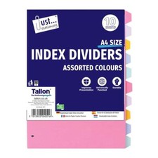 10 A4 Index Folder Dividers Ready To Use Ring Binder Files Universal Punched New