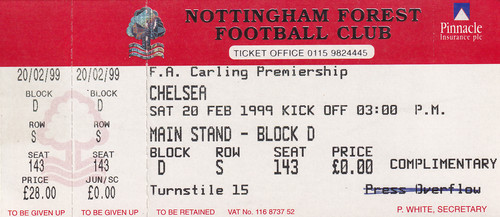 Ticket nottingham forest - ticket,