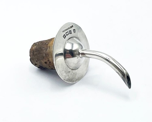 Sterling silver bottle pourer - silver,