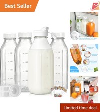 Glass Milk Bottles 4 Pack 32oz