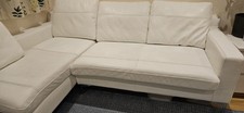 White L Shape Leather Sofa