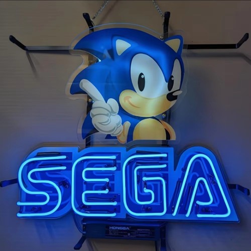 Sega sonic neon sign light - sega,