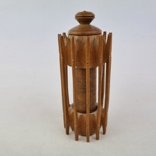 Rare Antique 19thC Treen Fisherman's Companion Float & Line Compendium 15cm High