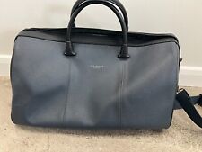 Ted Baker Men's Leather Holdall Weekend Bag in blue. Excellent Condition
