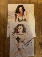 Linsey Dawn McKenzie Genuine Signed Print Of A Drawing Plus 10x8 Photo