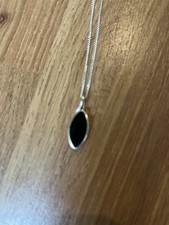 Whitby Jet Tear Drop Pendant &
