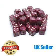 16mm Red Pearl Six Sided Spot Dice - Choose quantity - D6 Game Dice - Wargaming