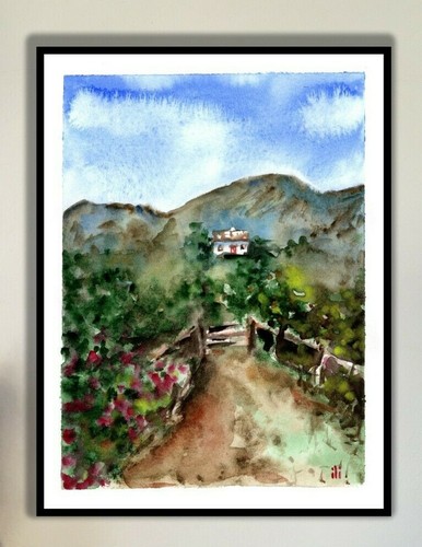 Watercolour irish landscape - watercolour,