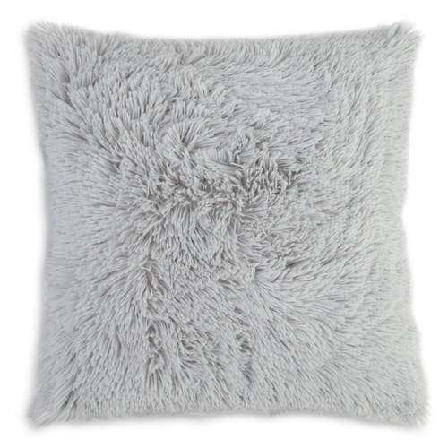 Silver faux fur cushion cover - silver,