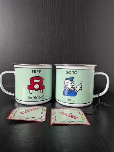 Monopoly enamel mugs set - monopoly,