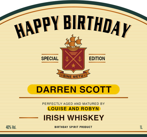 Personalised whiskey jamesons - whiskey,