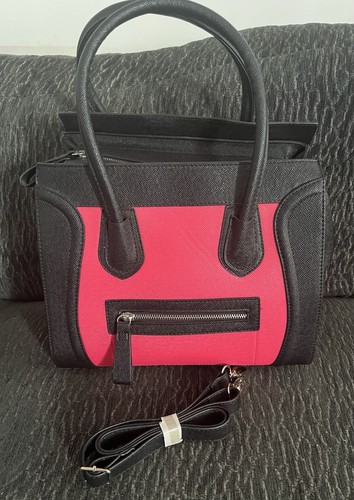 Faux leather top - leather, handle