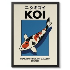 Koi Japanese Art Print, Japanese Exhibition Poster, Fish Wall Art Decor, Osaka