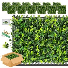 Uland Artificial Hedge Panels 12pcs 50x50cm Greenery Ivy Fence Garden Decor