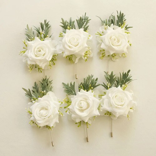 6pcs wedding flower corsage - 1/6pcs,
