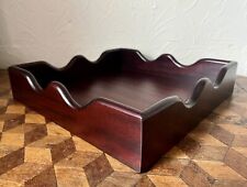 Wooden Drinks Serving Display Tray Mahogany Brown 29cm Square Handmade In Devon