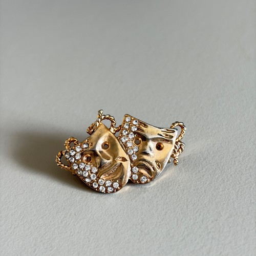 Gold tone comedy tragedy - &,