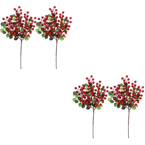 Pcs artificial red berries - red,