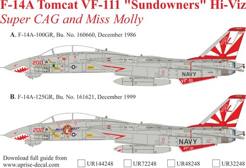 Decal grumman f 14a - 1:48,
