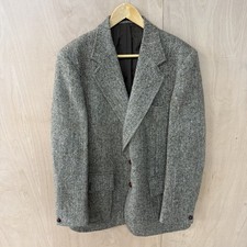 Harris Tweed Blazer Sports Jacket Men's Size Large Herringbone Pattern 100% Wool