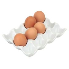 Eggs Holder Tray White Ceramic