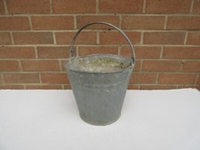 Vintage ? old builders small/medium galvanised metal bucket garden planter pot