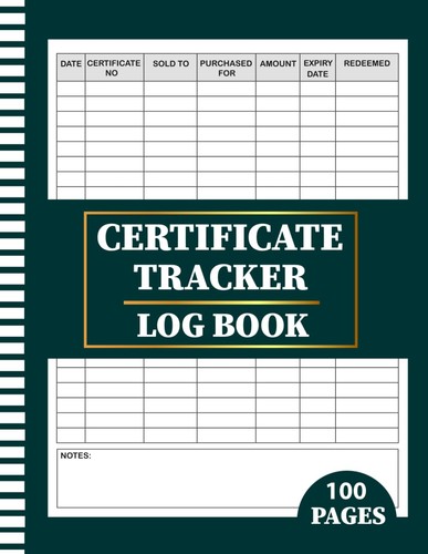 Certificate tracker log book - tracker,