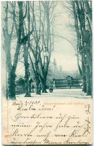 Postcard kiel war memorial and - kiel,
