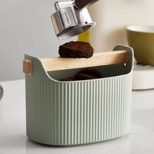 1pc Large Capacity Coffee Grind Knock Box Wood Handle Espresso Dump Bin Bar