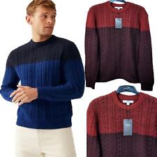 EX M&S Mens Cable Knit Jumper Wool Blend Winter Warm Long Sleeve Sweater