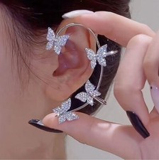 Silver. Rhinestone Butterfly