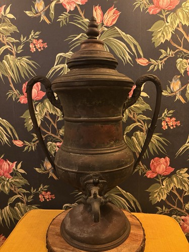 Antique copper tea urn - tea,