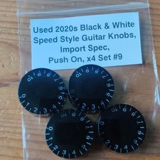 Used 20s Black & White Speed Knobs Les Paul LP SG Guitar Set x4 #9