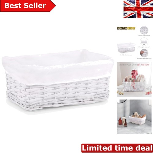 Sleek small white wicker - small,