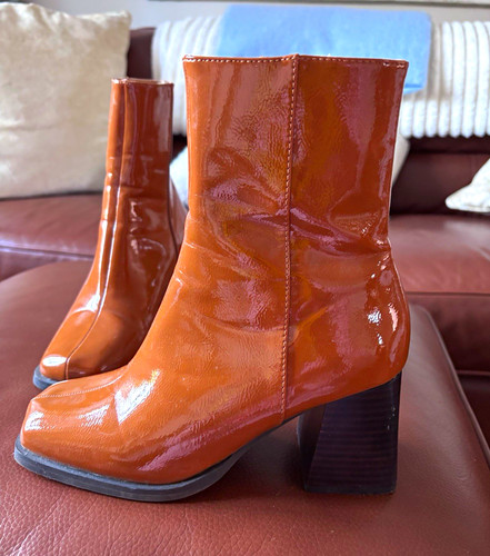 Brown patent leather mid - patent,