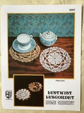 Twilleys Lyscordet or Lystwist crochet pattern 6207 Doily & bowl. NEW, old stock