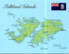 PICS postcard - Map - Falkland