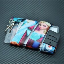 Disney Inspired Frozen Cartoon Lanyard Card Holder & Safety Clips New