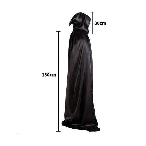 Adult satin hooded robe - hooded, cloak