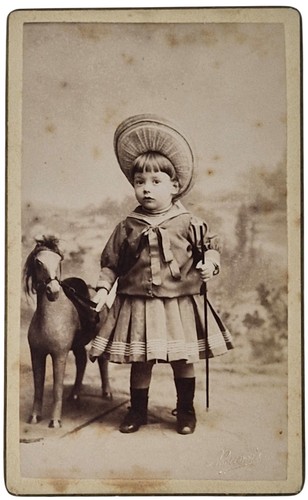 Cdv child with wooden - with, &