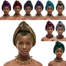 Women Twist Knot Turban Hat Aso Oke Auto Gele African Headtie Head Wrap Cap New