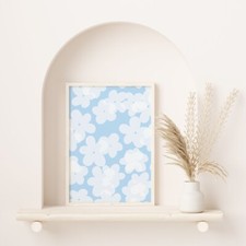 Duck Egg Blue Daisy Wall Art
