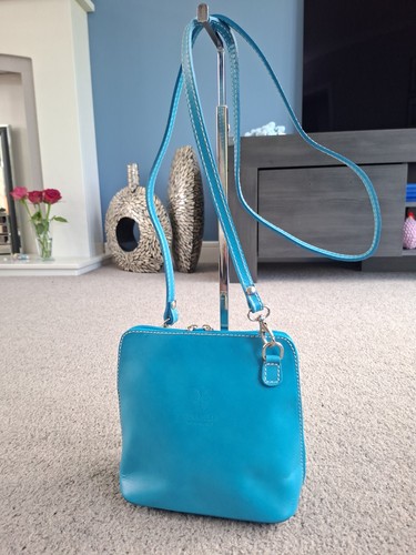 Vera pelle turquoise fine - pelle,