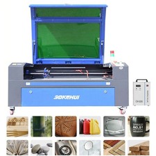 Autofocus 100W 1080 CO2 Laser Cutter Engraving Machine RECI Tube & CW-5200