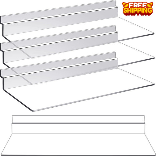 Clear acrylic slatwall shelves - clear,