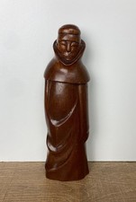Antique French Wooden Monk Carved Statue Gothic Treen Religious Figure