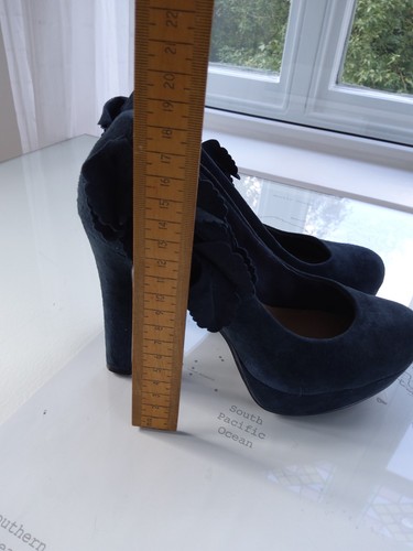 Bertie navy suede platform - navy,
