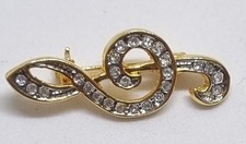 Vintage Treble Clef Gold Tone