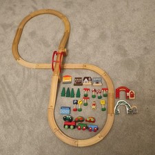 Wooden train set, Bridges, railway station Brio compatible, cars and accessories